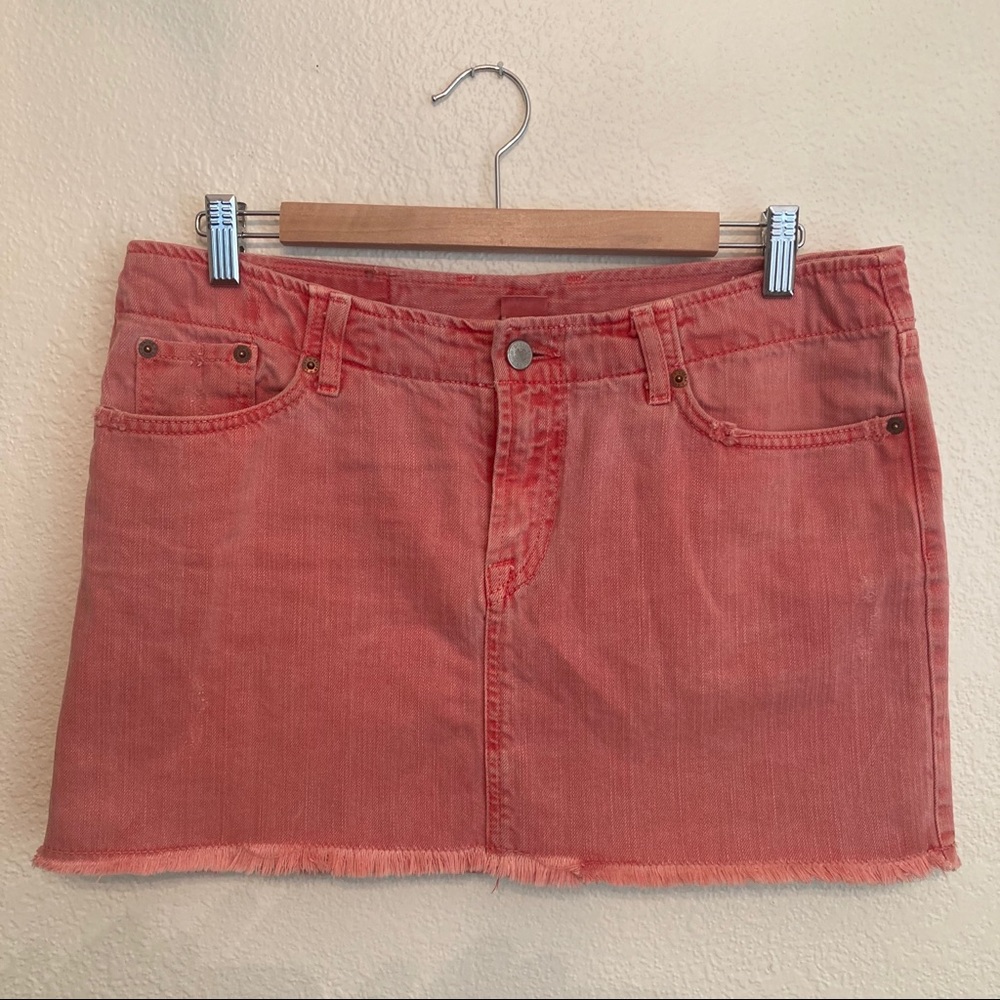 Lucky coral denim mini-skirt
